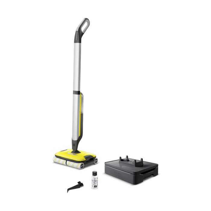 Kärcher Floor Cleaner FC 7 Cordless, Floor Cleaner with 4 Microfibre Rollers, Battery Runtime: approx. 45 min, Area Performance per Battery Charge: approx. 175 m², White