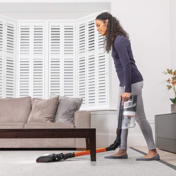 Shark Cordless Stick Vacuum Cleaner with Anti Hair Wrap, 40 Minute Run time, Flexible DuoClean Vacuum Cleaner with LED Lights, Dusting Brush, Crevice & Upholstery Tools, Orange, IZ201UK