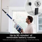 Shark PowerPro Cordless Stick Vacuum Cleaner, Lightweight, Floor Detect Technology, Anti-Hair Wrap Technology, Anti-Allergen Complete Seal, Flexible, Handheld mode, Navy Metallic, IZ380UK