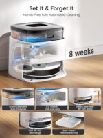 Lefant M3 Robot Vacuum Cleaner with Mop, Self-Emptying All-in-One Station, 12,000Pa Suction, dToF Laser Navigation, Dual-Spin Mops, 45°C Hot Water Auto-Wash & Air-Dry, Works on WiFi 2.4G & 5G