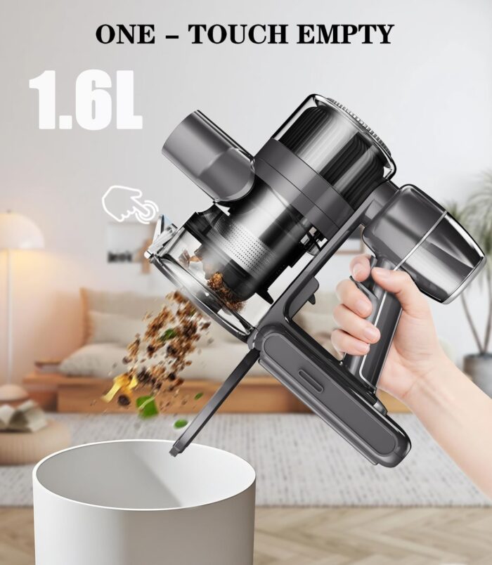 Cordless Vacuum Cleaner Stick Vacuums - Powerful Lightweight Electric Brooms Upright Handheld Wireless Bagless Battery Rechargeable Cleaners Anti Hair Wrap for Pet Stair Carpet Car Home