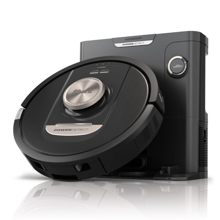 Shark PowerDetect Robot Vacuum with 60-Day Self-emptying Base - For Carpets, Hard Floors and Pet Hair - 3D LiDAR Navigation - Wi-Fi / App - Odour Cartridge and 2 Brushes Incl. - White