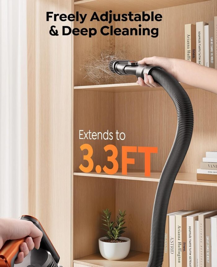 Cordless Vacuum Cleaner 50KPA/600W/65 Mins Cordless Stick Vacuum with Touch Screen, Anti-tangle&AUTO Mode,Wall Charging Powerful Handheld Vacuums for Home Carpet/Car/Pet Hair - Ideal for UK Homes