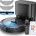 Vexilar Self-Emptying Robot Vacuum Cleaner with Mop, Laser Navigation, Up to 60 Days of Hands-Free Cleaning, 180 Mins Runtime, Strong 8000Pa Suction Robot Vacuum to Clean Floors, Carpets, and Pet Hair