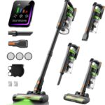 SunSare Cordless Vacuum Cleaner, 50KPa 600W 65Mins Stick Vacuum with Green Headlights, Aromatherapy, Anti-Tangle Rollor, 1.8L Upright Vacuum Cleaner for Pet Hair Carpets Hardwood Floors