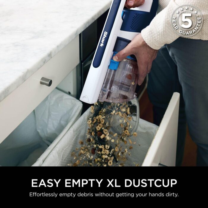 Shark PowerPro Cordless Stick Vacuum Cleaner, Lightweight, Floor Detect Technology, Anti-Hair Wrap Technology, Anti-Allergen Complete Seal, Flexible, Handheld mode, Navy Metallic, IZ380UK