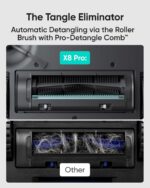 eufy X8 Pro Robot Vacuum Cleaner with Mop and Self-Empty Station, Twin-Turbine™ 2× 4000Pa Suction, Active Detangling™ Roller Brush, and iPath™ Laser Navigation for Pet Hair