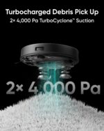 eufy X8 Pro Robot Vacuum Cleaner with Mop and Self-Empty Station, Twin-Turbine™ 2× 4000Pa Suction, Active Detangling™ Roller Brush, and iPath™ Laser Navigation for Pet Hair