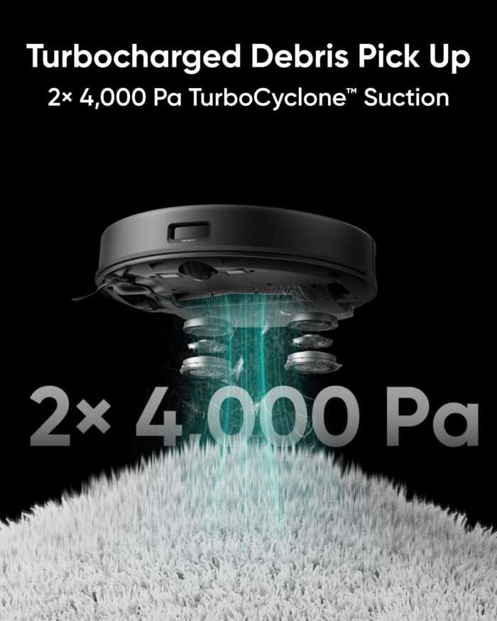 eufy X8 Pro Robot Vacuum Cleaner with Mop and Self-Empty Station, Twin-Turbine™ 2× 4000Pa Suction, Active Detangling™ Roller Brush, and iPath™ Laser Navigation for Pet Hair