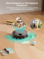 Lefant M2 Robot Vacuum Cleaner with Mop, Powerful 6000Pa Suction, dToF Laser Navigation, 2.4G/5G Wi-Fi, App/Alexa/Apple Watch Control, 140min Runtime, Ideal for Pet Hair, Carpets & Hard Floors