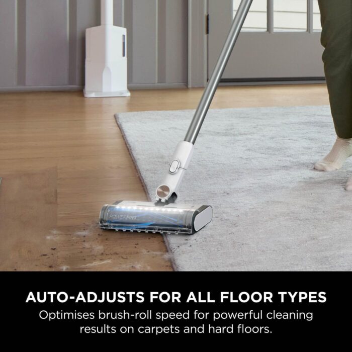 Shark Clean & Empty Cordless Vacuum Cleaner with Auto-Empty System, Lightweight Anti Hair Wrap Vacuum with Pet & Crevice Tools, 40 Mins, Charging Dock, LED Headlights, White,Mohogany, BU3521UKTSB