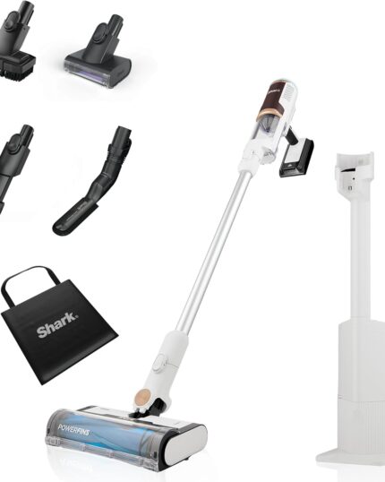 Shark Clean & Empty Cordless Vacuum Cleaner with Auto-Empty System, Lightweight Anti Hair Wrap Vacuum with Pet & Crevice Tools, 40 Mins, Charging Dock, LED Headlights, White,Mohogany, BU3521UKTSB