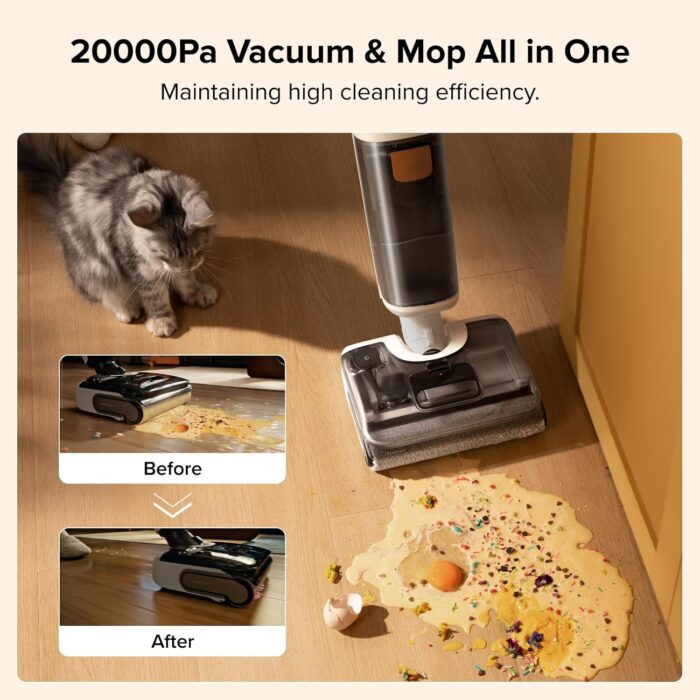 roborock F25 GT Cordless Wet Dry Vacuum Cleaner, 20000Pa All-in-One Floor Washer for Hard Floors, Edge-to-Edge Cleaning with 180° Lie-Flat, Auto Self-Cleaning, Lightweight Design