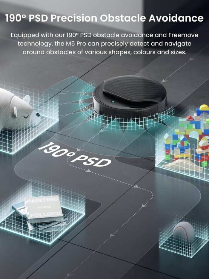 Lefant M5 Pro Robot Vacuum and Mop Cleaner, Auto All-In-One Station,18000Pa Suction, 75°C Self-Cleaning Roller Mop, dToF Laser Mapping & PSD 2.0 Obstacle Avoidance, Alexa/App, for Hard Floors Pet Hair