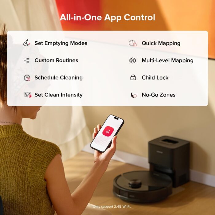 roborock Q10 S5+ Robot Vacuum, Self-Emptying, 10000Pa Suction, Up to 7 Weeks of Hands Free Cleaning, Dual Anti-Tangle Design, VibraRise 2.0&Auto Lifting Mopping System, Obstacle Avoidance (Black)