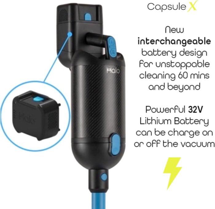 Halo Capsule X Pets Cordless Vacuum Cleaner | Best Buy Which? 2025 & Good Housekeeping 2025| Mini Power Brush, Hard Floor Roller, 10 Bags & Wall Dock | 60 Mins Run | 2.0 Litre Capacity & HEPA Filter