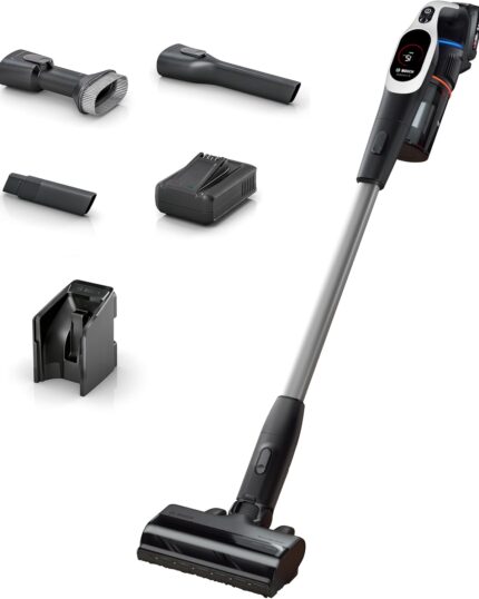 Bosch Unlimited 9 Cordless Vacuum Cleaner, 60-Minute Runtime, 3.0 Ah Battery Pack, MicroClean Technology, Easy Empty Dust Box, LED Lights, White, BBS931WGB