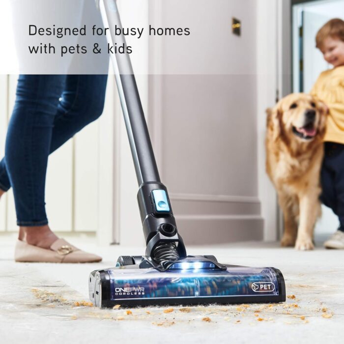 Vax ONEPWR Blade 4 Pet Dual Battery Cordless Vacuum Cleaner with Motorised Pet Tool – CLSV-B4DP, Graphite/Cyan Blue