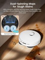 Lefant M3 Robot Vacuum Cleaner with Mop, Self-Emptying All-in-One Station, 12,000Pa Suction, dToF Laser Navigation, Dual-Spin Mops, 45°C Hot Water Auto-Wash & Air-Dry, Works on WiFi 2.4G & 5G