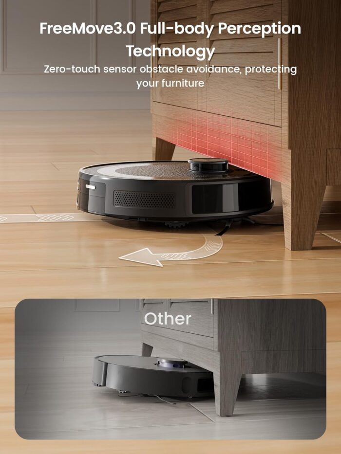 Lefant M2 Robot Vacuum Cleaner with Mop, Powerful 6000Pa Suction, dToF Laser Navigation, 2.4G/5G Wi-Fi, App/Alexa/Apple Watch Control, 140min Runtime, Ideal for Pet Hair, Carpets & Hard Floors