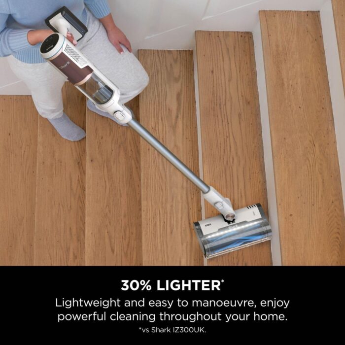 Shark Clean & Empty Cordless Vacuum Cleaner with Auto-Empty System, Lightweight Anti Hair Wrap Vacuum with Pet & Crevice Tools, 40 Mins, Charging Dock, LED Headlights, White,Mohogany, BU3521UKTSB