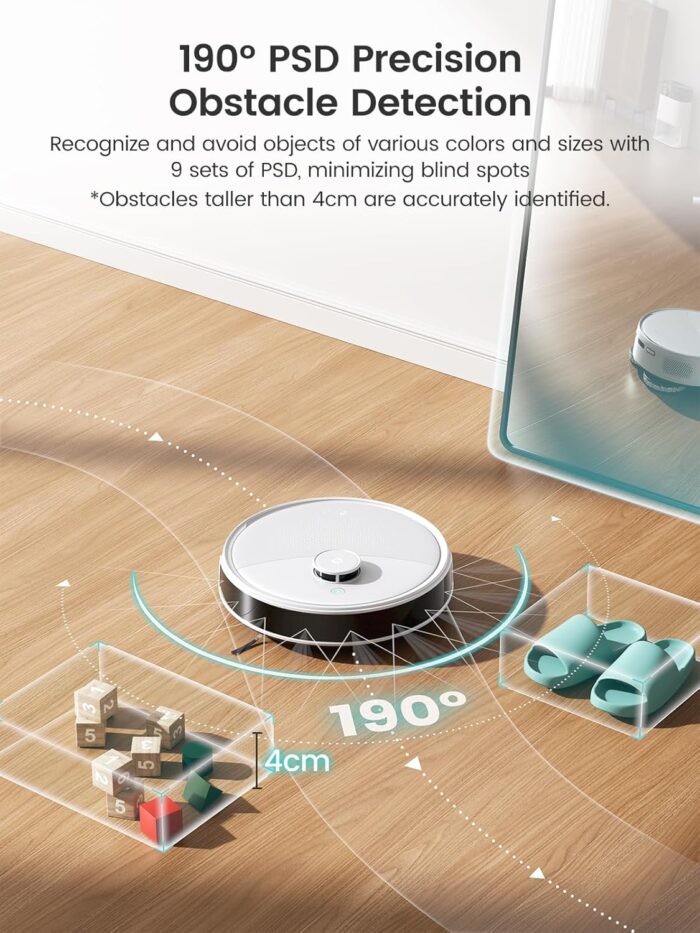 Lefant M3 Robot Vacuum Cleaner with Mop, Self-Emptying All-in-One Station, 12,000Pa Suction, dToF Laser Navigation, Dual-Spin Mops, 45°C Hot Water Auto-Wash & Air-Dry, Works on WiFi 2.4G & 5G