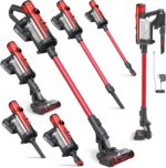 Henry Quick Cordless Stick Vacuum Cleaner, HEN.100, Up to 60 Mins Runtime, Dust-free Emptying, Powerful Cleaning, Interchangeable Battery, Lightweight, Red