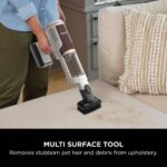 Shark Clean & Empty Cordless Vacuum Cleaner with Auto-Empty System, Lightweight Anti Hair Wrap Vacuum with Pet & Crevice Tools, 40 Mins, Charging Dock, LED Headlights, White,Mohogany, BU3521UKTSB