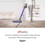Dyson V11 Extra Cordless Stick Vacuum Cleaner, 158 AW, 60min, Hair de-tangling (Nickel/Red)