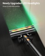 SunSare Cordless Vacuum Cleaner, 50KPa 600W 65Mins Stick Vacuum with Green Headlights, Aromatherapy, Anti-Tangle Rollor, 1.8L Upright Vacuum Cleaner for Pet Hair Carpets Hardwood Floors