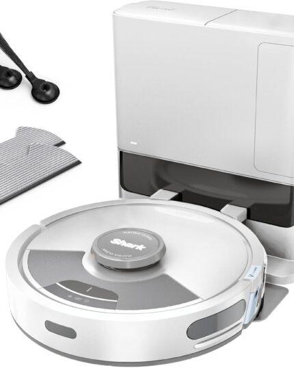 Shark Matrix Plus 2-in-1 Robot Vacuum and Mop with Self-charging Base - Deep-cleans Carpets, Hard Floors and Pet Hair - 3D LiDAR Navigation - Wi-Fi/App - 2 Pads and 2 Brushes incl. - Grey