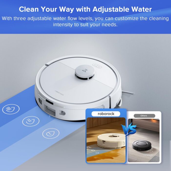 roborock Q7 L5+ Robot Vacuum Cleaner with Mop, 8000Pa Strong Suction, Up to 7 Weeks of Hands Free Cleaning, Dual Anti-Tangle System for Pet Hair&Carpet, PreciSense LiDAR Navigation, APP Control, White