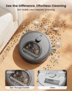 Lefant M330 Pro Robot Vacuum with Mop, 5000Pa, dToF Laser Navigation, 190° Obstacle Detection, Wi-Fi/Alexa Control, 150 Min Runtime, for Pet Hair, Light Grey