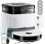 Lefant M3 Robot Vacuum Cleaner with Mop, Self-Emptying All-in-One Station, 12,000Pa Suction, dToF Laser Navigation, Dual-Spin Mops, 45°C Hot Water Auto-Wash & Air-Dry, Works on WiFi 2.4G & 5G