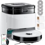 Lefant M3 Robot Vacuum Cleaner with Mop, Self-Emptying All-in-One Station, 12,000Pa Suction, dToF Laser Navigation, Dual-Spin Mops, 45°C Hot Water Auto-Wash & Air-Dry, Works on WiFi 2.4G & 5G