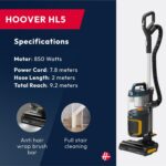 Hoover HL5 Pets Upright Vacuum Cleaner with Pet Hair Attachment, Powerful Suction, Push&Lift Portable Mode, Anti Hair Wrap, LED Lights, Hepa Filter, Corded, 850w [HL500PT]