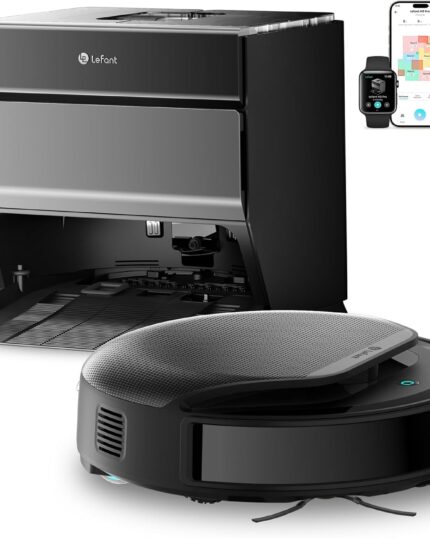 Lefant M5 Pro Robot Vacuum and Mop Cleaner, Auto All-In-One Station,18000Pa Suction, 75°C Self-Cleaning Roller Mop, dToF Laser Mapping & PSD 2.0 Obstacle Avoidance, Alexa/App, for Hard Floors Pet Hair