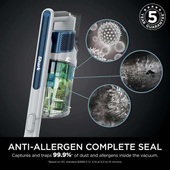 Shark PowerPro Cordless Stick Vacuum Cleaner, Lightweight, Floor Detect Technology, Anti-Hair Wrap Technology, Anti-Allergen Complete Seal, Flexible, Handheld mode, Navy Metallic, IZ380UK