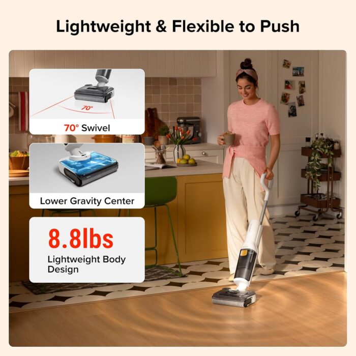 roborock F25 GT Cordless Wet Dry Vacuum Cleaner, 20000Pa All-in-One Floor Washer for Hard Floors, Edge-to-Edge Cleaning with 180° Lie-Flat, Auto Self-Cleaning, Lightweight Design