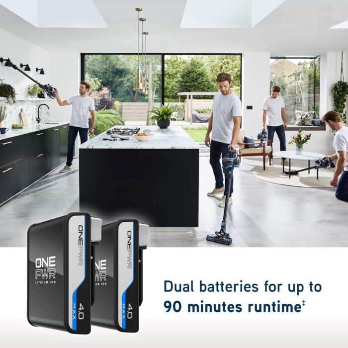 Vax ONEPWR Blade 4 Pet Dual Battery Cordless Vacuum Cleaner with Motorised Pet Tool – CLSV-B4DP, Graphite/Cyan Blue