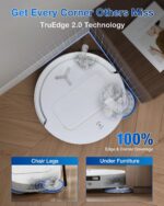 ECOVACS DEEBOT T50 PRO OMNI Robot Vacuum,Extend Side Brush and Mop, 15,000Pa, AIVI 3D 3.0, Auto Cleaning Solution Adding, 75℃ Hot Water Mop Washing, Hot Air-Drying, Ultra-thin 81mm, White