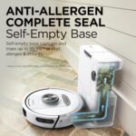 Shark PowerDetect Robot Vacuum with 60-Day Self-emptying Base - For Carpets, Hard Floors and Pet Hair - 3D LiDAR Navigation - Wi-Fi / App - Odour Cartridge and 2 Brushes Incl. - White