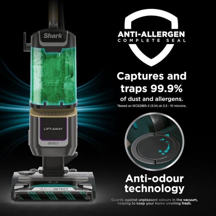 Shark Detect Corded Upright Vacuum Cleaner, Ultra-Powerful Pet Hair Pick-Up with Anti Hair Wrap Plus, DuoClean Detect & Direction Detect, Anti-Allergen, Lift-Away Technology with Pet Tool, LA450UKTBK