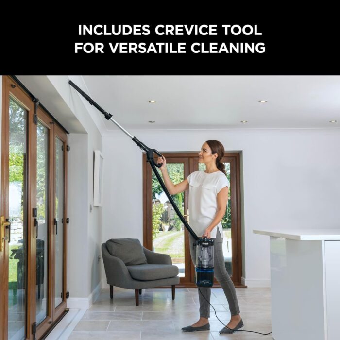 Shark Corded Upright Vacuum Cleaner 1.1L with Lift-Away Technology, LED Headlights, Anti-Allergen, 8m Cord, 750W, Crevice, Multi-Surface Tools, Blue/Black, NV602UK, 40/16B-D