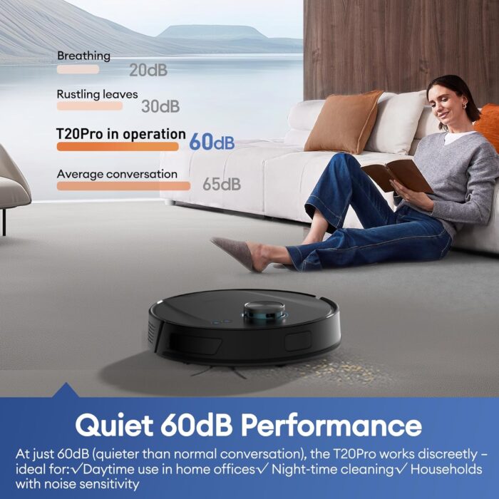 Ultenic T20 Pro Self Emptying Robot Vacuum Cleaner with Mop 8000Pa, 180 Mins Runtime, LiDAR Navigation, Up to 10 Weeks of Hands Free Cleaning Robot Vacuum for Pet Hair, Carpet, All Floors