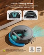 Lefant M330 Pro Robot Vacuum with Mop, 5000Pa, dToF Laser Navigation, 190° Obstacle Detection, Wi-Fi/Alexa Control, 150 Min Runtime, for Pet Hair, Light Grey