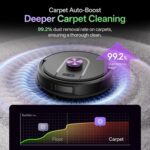 Vexilar W15 Robot Vacuum and Mop with Multi-Cyclone Bagless Self Emptying Docking Station, 10000Pa Suction, LiDAR Navigation, 5 Maps, 180Min Runtime, Robotic Vacuum for Pet Hair, Carpet and Hard Floor