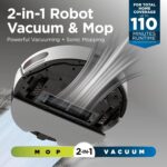 Shark Matrix Plus 2-in-1 Robot Vacuum and Mop with Self-charging Base - Deep-cleans Carpets, Hard Floors and Pet Hair - 3D LiDAR Navigation - Wi-Fi/App - 2 Pads and 2 Brushes incl. - Grey