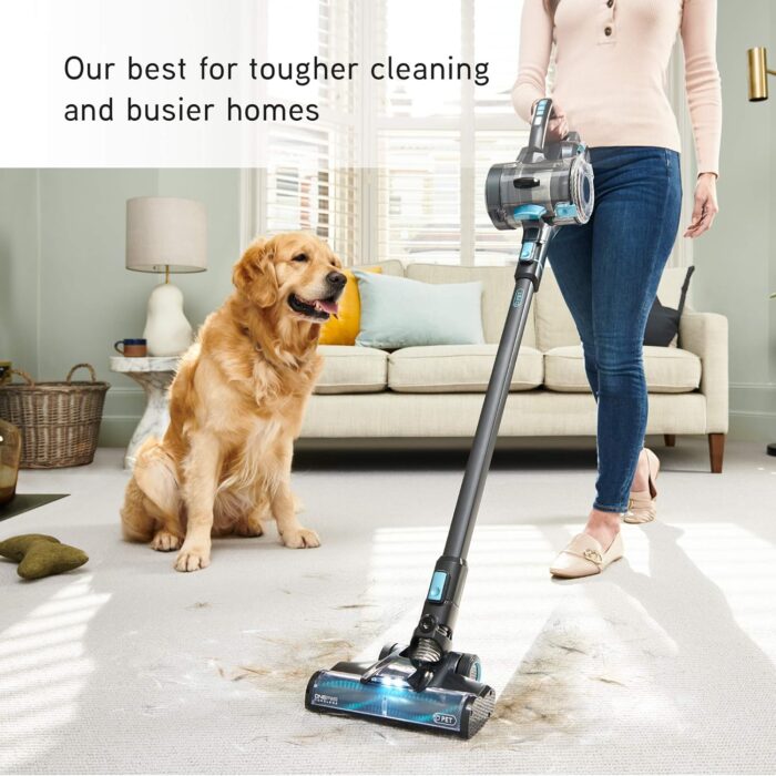 Vax ONEPWR Blade 4 Pet Dual Battery Cordless Vacuum Cleaner with Motorised Pet Tool – CLSV-B4DP, Graphite/Cyan Blue