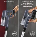 AEG 6000 Cordless Vacuum Cleaner AP61CB21DB, 103 000 RPM, Powerful Suction, Up to 99% Dust Pickup, 40 Min Runtime, Multi-Surface Nozzle, Detachable Handheld Unit